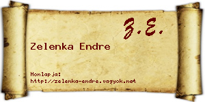 Zelenka Endre névjegykártya